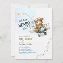 Niedliche Teddy Bear Airplane Baby Boy Dusche