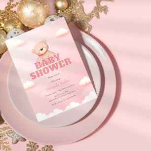 Niedliche Teddy Bear Baby Dusche Einladung