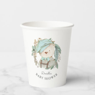 Niedliche Teddy Bear Baby Dusche für Jungen Pappbecher