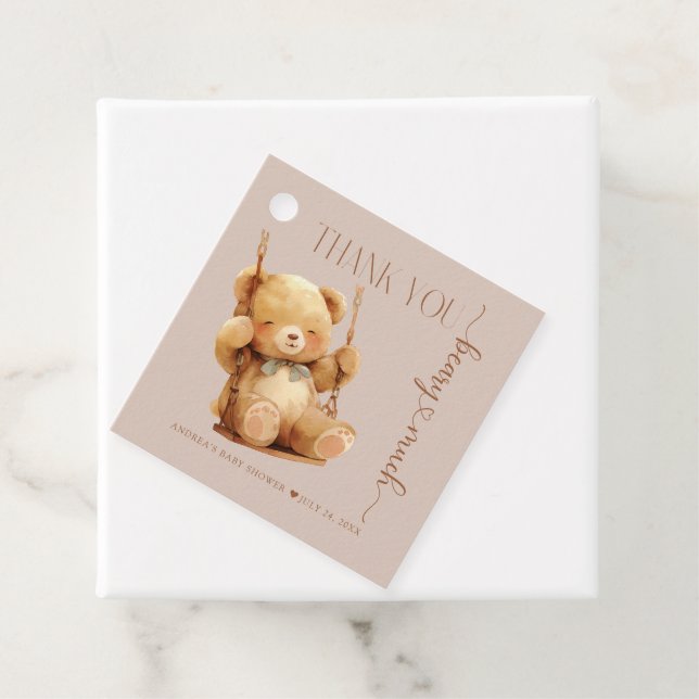 Niedliche Teddy Bear Baby Dusche Geschenkanhänger (Beispiel)