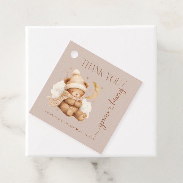 Niedliche Teddy Bear Baby Dusche Geschenkanhänger (Beispiel)