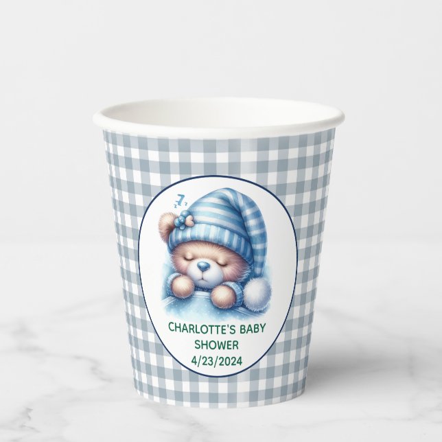 Niedliche Teddy Bear Baby Dusche Pappbecher (Vorderseite)