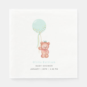 Niedliche Teddy Bear Baby Dusche Serviette