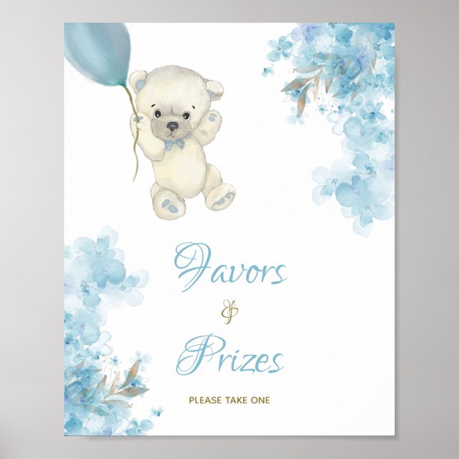 Niedliche Teddy Bear Baby Dusche Sign Favoriten &  Poster (Vorne)