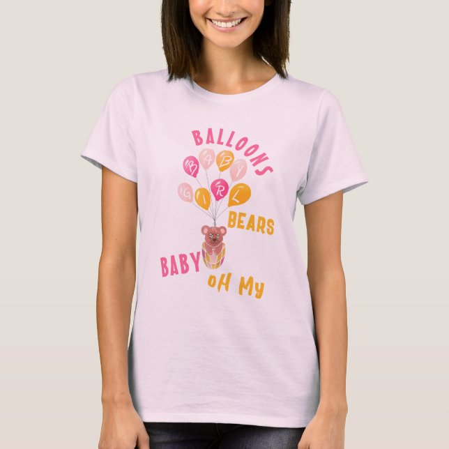 Niedliche Teddy Bear Balloon Baby Girl Mother zu s T-Shirt (Vorderseite)