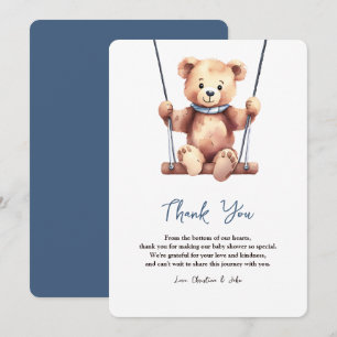 Niedliche Teddy Bear Boy Baby Dusche Dankeskarte