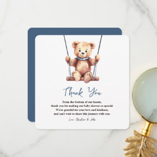 Niedliche Teddy Bear Boy Baby Dusche Dankeskarte