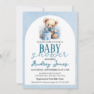 Niedliche Teddy Bear Boy Baby Dusche Einladung