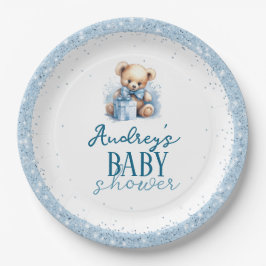 Niedliche Teddy Bear Boy Baby Dusche Pappteller