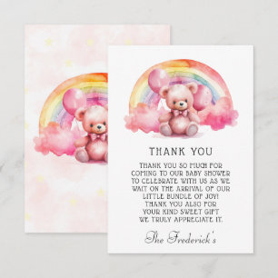 Niedliche Teddy Bear Girl Babydusche Danke Karte