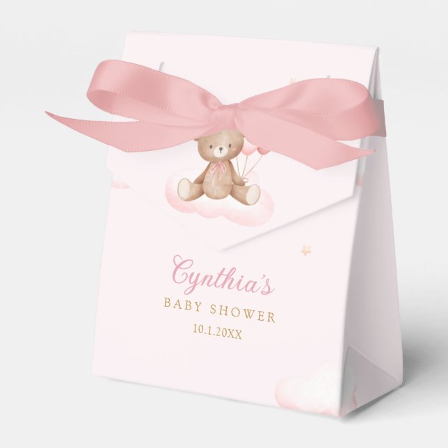 Niedliche Teddy Bear Girl Babydusche Geschenkschachtel (Vorderseite)