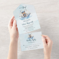 Niedliche Teddy Bear Nautical Boat Boy Babydusche