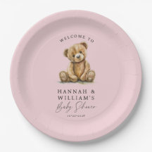 Niedliche Teddy Bear Pink Girl Babydusche