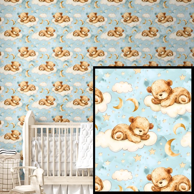 Niedliche Teddy Bears Schlafende Wolken Moon Stars Tapete (Von Creator hochgeladen)