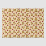 Niedliche Teddy Bears Seidenpapier<br><div class="desc">Ein niedliches Weihnachtsmuster lächelnder Teddybären,  die rote und weiße Weihnachtsmannmützen tragen,  sowie rote Ziergegenstände mit goldenen Sternen und Bändern.</div>