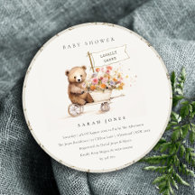 Niedliche Teddy Floral Cart Babydusche