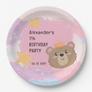 Niedliche Teddy Kids Custom Birthday Party verfügb Pappteller