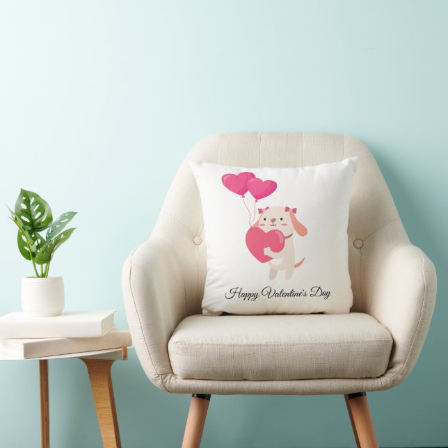 Niedliche Teddy Valentine's Day Throw Kissen (Stuhl )