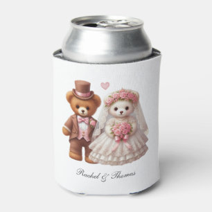 Niedliche Teddybär-Hochzeit Dosenkühler
