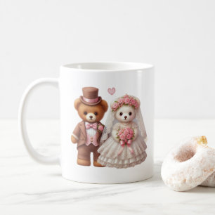 Niedliche Teddybär-Hochzeit Kaffeetasse