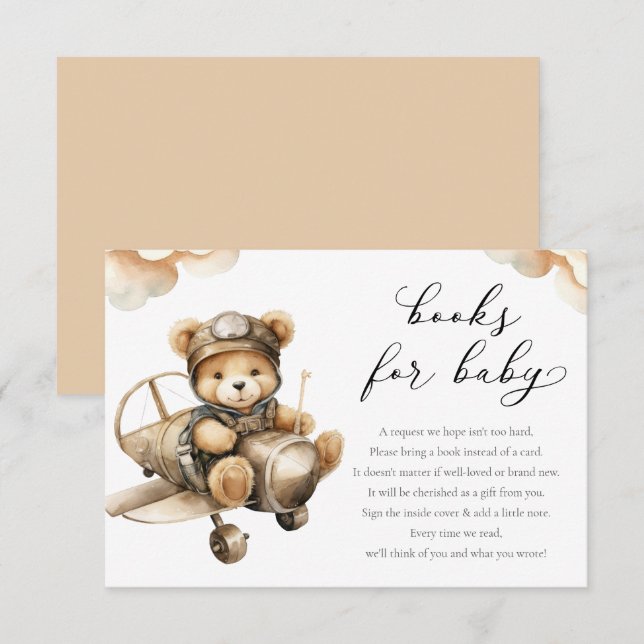Niedliche Teddybärchen für Babydusche Begleitkarte (Vorne/Hinten)