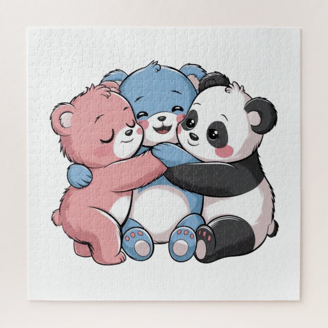 Niedliche Teddybären mit Panda (Vertikal)