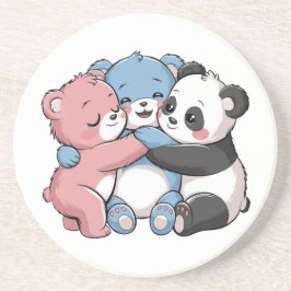 Niedliche Teddybären mit Panda Getränkeuntersetzer