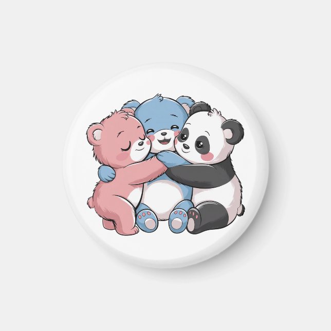 Niedliche Teddybären mit Panda Magnet (Vorne)