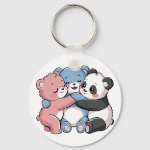 Niedliche Teddybären mit Panda Schlüsselanhänger