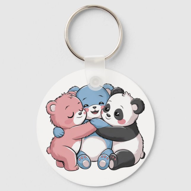 Niedliche Teddybären mit Panda Schlüsselanhänger (Vorderseite)