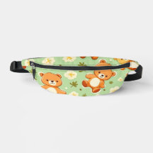 Niedliche Teddybären und Blätter grün