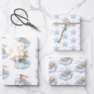 Niedliche Teddybären und -steine Geschenkpapier Set