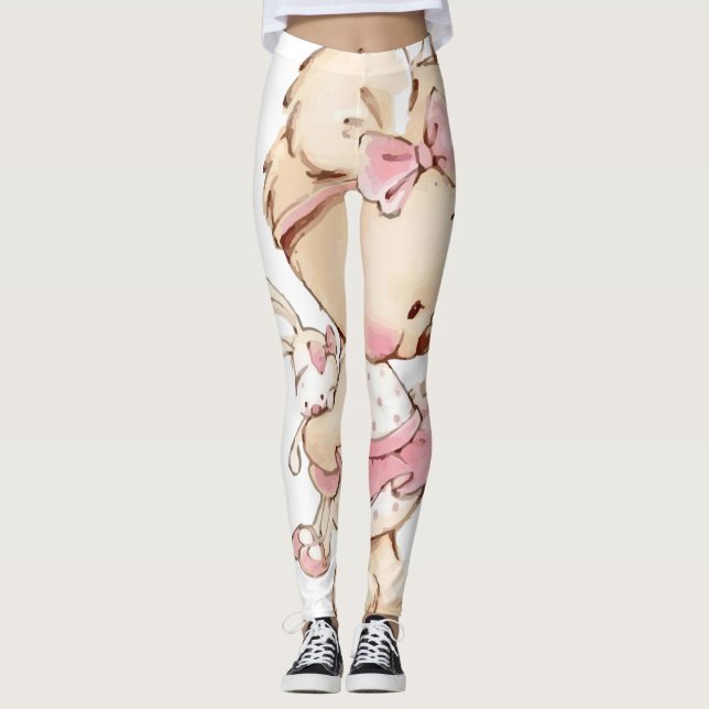 Niedliche tedgedruckte Leggings (Vorderseite)