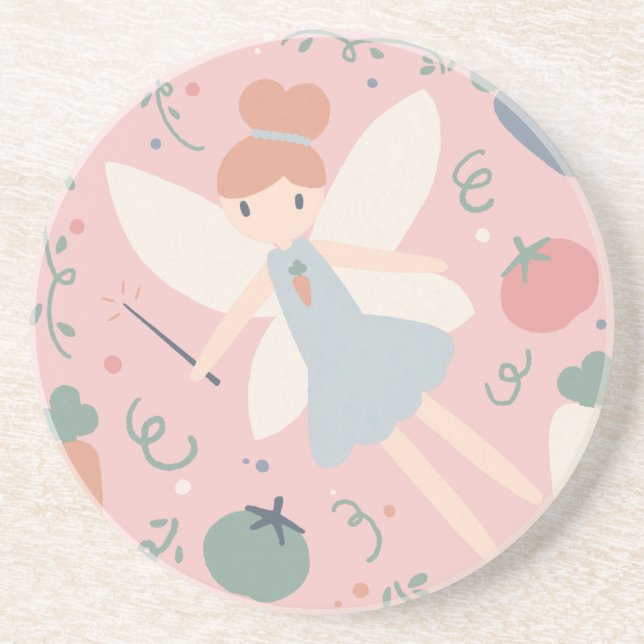 Niedliche Teigwaren Gemüse und Früchte Getränkeuntersetzer (Vorne)