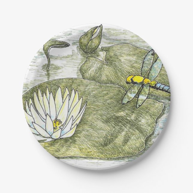 Niedliche Teller für die Blume "Dragonfly & Lilly  (Vorderseite)