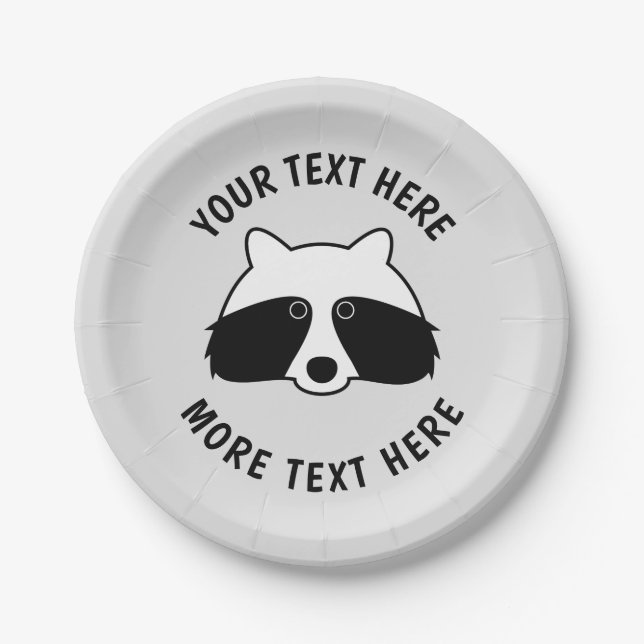 Niedliche Teller von Raccoon-Tierkindern Geburtsta (Vorderseite)