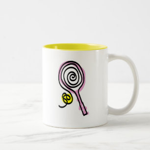 Niedliche Tennis-Tasse für Mädchen und Frauen od Zweifarbige Tasse