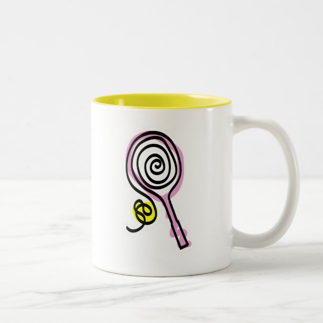 Niedliche Tennis-Tasse für Mädchen und Frauen oder Zweifarbige Tasse (Rechts)