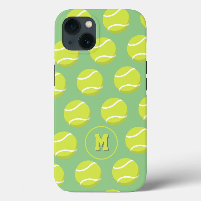niedliche Tennisbälle mit Monogramm Case-Mate iPhone Hülle (Rückseite)