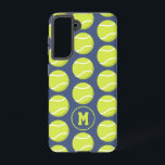 niedliche Tennisbälle mit Monogramm Samsung Galaxy Hülle<br><div class="desc">Das Samsung SGH-E500 ist ein niedliches Handy,  mit dem Sie sich auf dem  Samsung SGH-X500 mit dem Samsung SGH-X500 in einem edlen,  hellgelben und grünen Tischtennisbälle auf einem schieferblauen Hintergrund entspannen können</div>