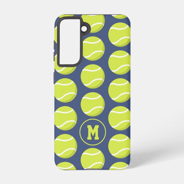 niedliche Tennisbälle mit Monogramm Samsung Galaxy Hülle (Rückseite)