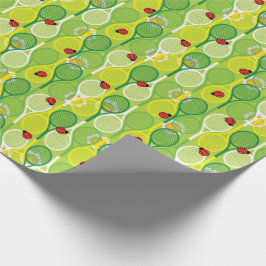 Niedliche Tennisschläger mit Ladevögelpapier Geschenkpapier