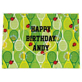 Niedliche Tennisschläger mit Ladyvögeln Große Geschenktüte