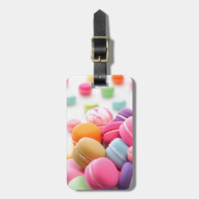 Niedliche Tessiner Macaron Gepäckanhänger (Vorderseite vertikal)