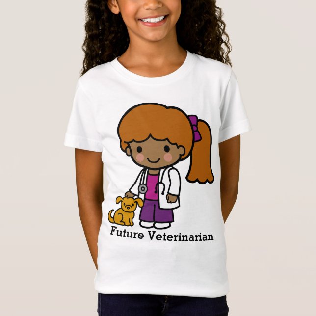 Niedliche Tierärztin mit Welpe T-Shirt (Vorderseite)