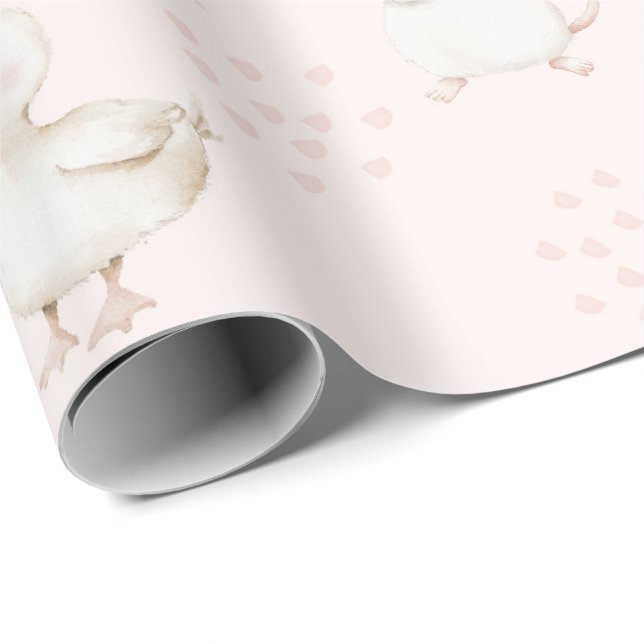 Niedliche Tiere auf rosa Geschenkpapier (Rolleneckpunkt)
