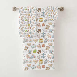 Niedliche Tiere Badhandtuch Set