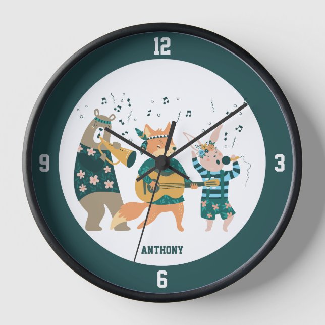 Niedliche Tiere Bend Uhr (Vorderseite)