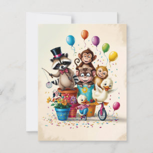 Niedliche Tiere, die alberne Dinge tun Postkarte