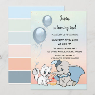 Niedliche Tiere Einladung zum ersten Geburtstag